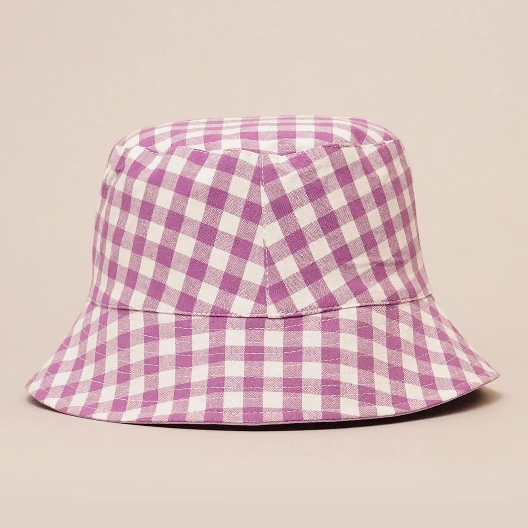 Gingham Reversible Bucket Hat - Several Colors