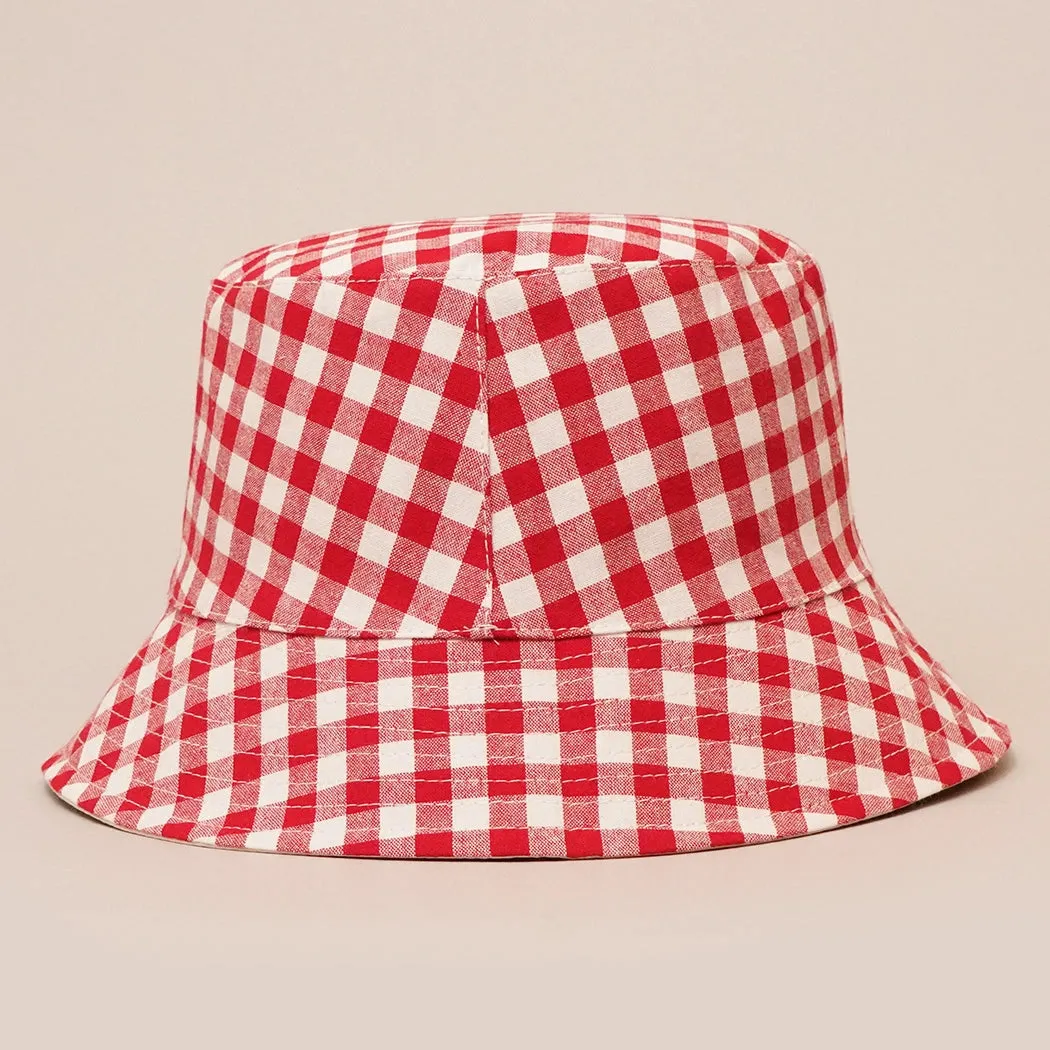 Gingham Reversible Bucket Hat - Several Colors