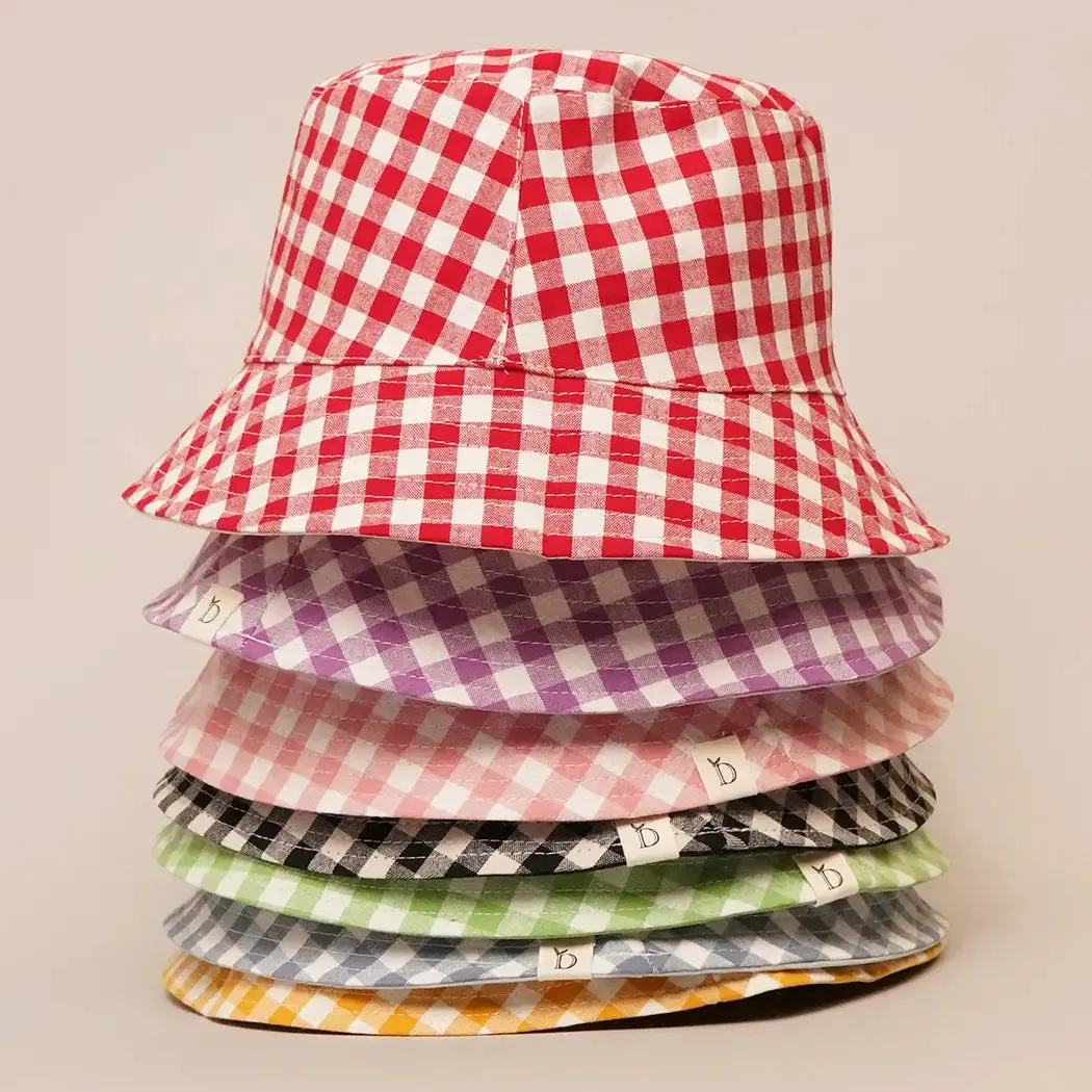 Gingham Reversible Bucket Hat - Several Colors