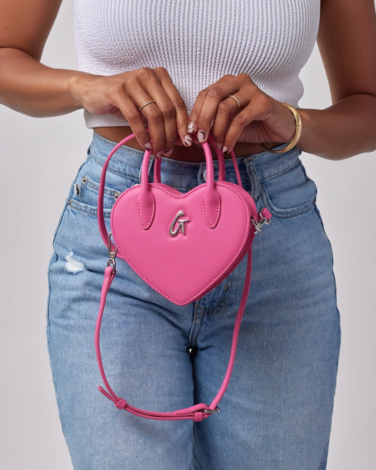 GLAM-AHOLIC MINI PINK HEART BAG