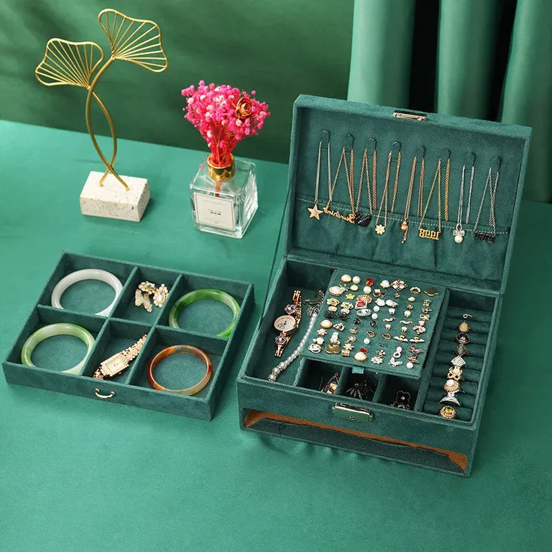 Green Jewelry Organizer Storage Box