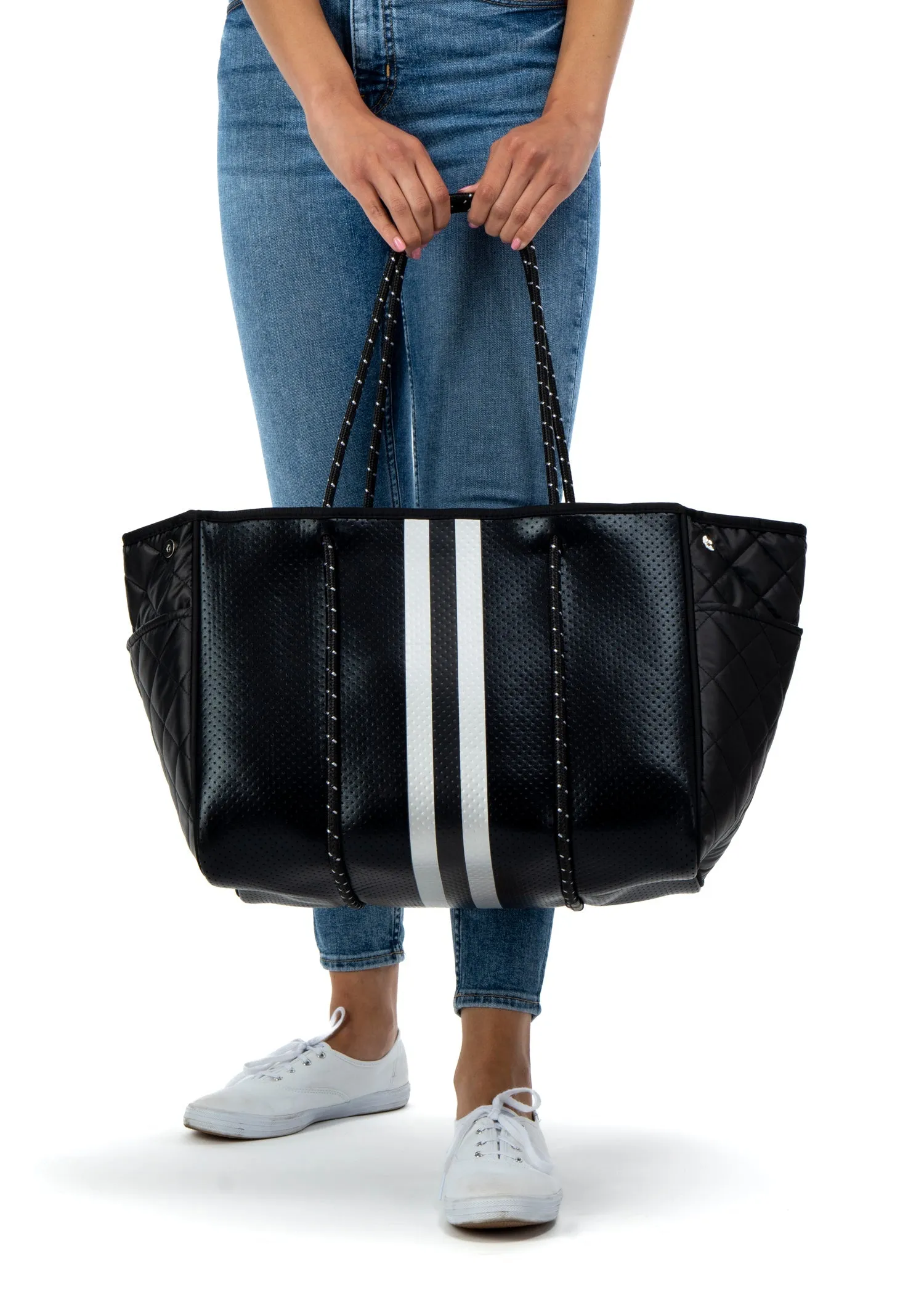 Greyson Carbon Neoprene Tote with Monogram