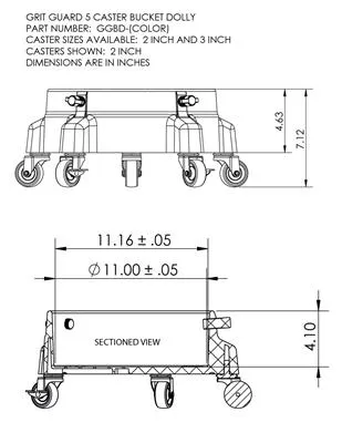 GRIT GUARD | 5-Caster Bucket Dolly