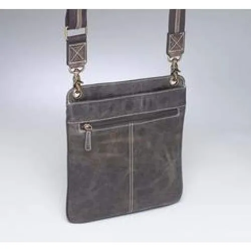 GTM Original Vintage Distressed Leather Slim Unisex Crossbody Conceal Carry Satchel