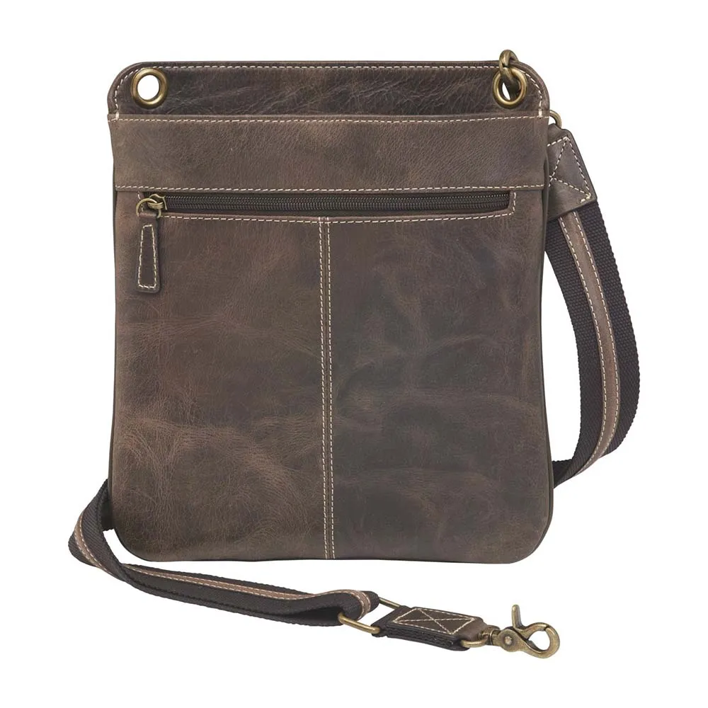 GTM Original Vintage Distressed Leather Slim Unisex Crossbody Conceal Carry Satchel