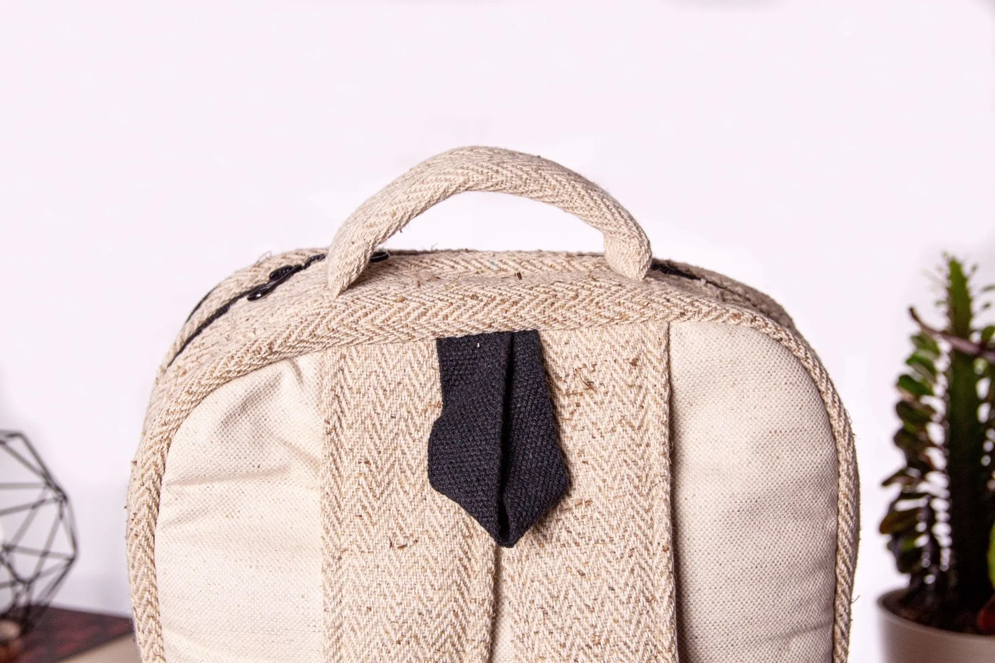 Handmade Hemp Laptop Backpack || Sustainable Vegan Line || Silver Birch