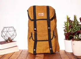 Handmade Hemp Travel Backpack || Sustainable Vegan Line || Mustard