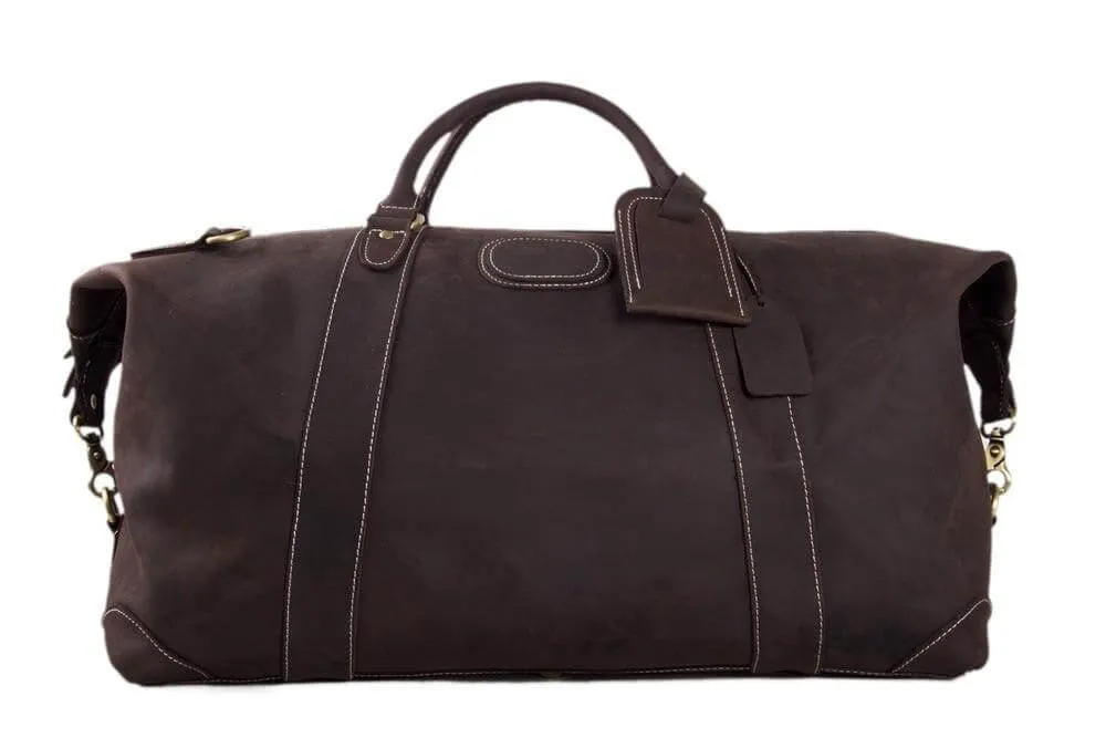 Handmade Top Grain Leather Weekender Bag, Men's Duffle Bag, Travel Bag DZ07