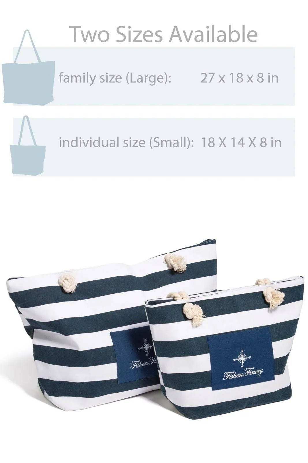 Heavy Canvas Beach Bag - Water Resistant Lining