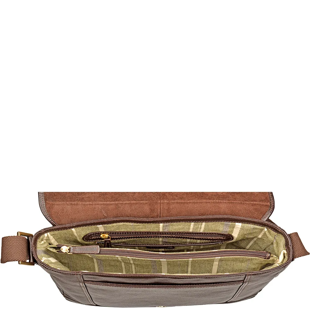 Hidesign Hunter Leather Messenger Bag Brown