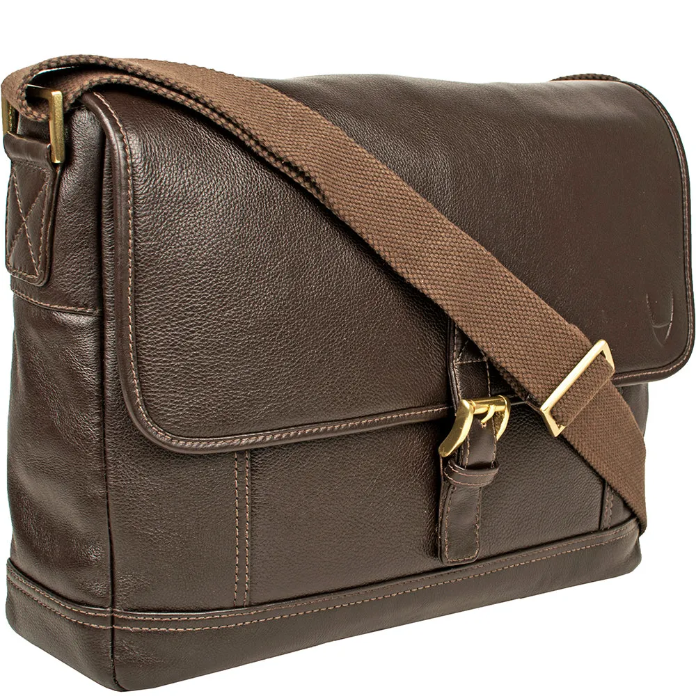 Hidesign Hunter Leather Messenger Bag Brown