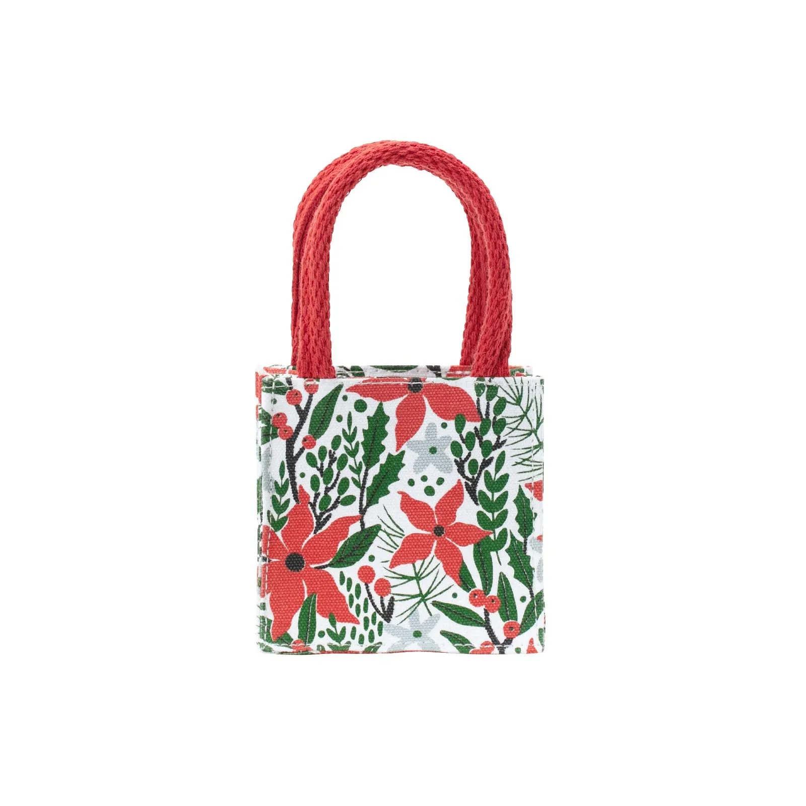 Holiday Poinsettia Small Reusable Itsy Bitsy Gift Bag