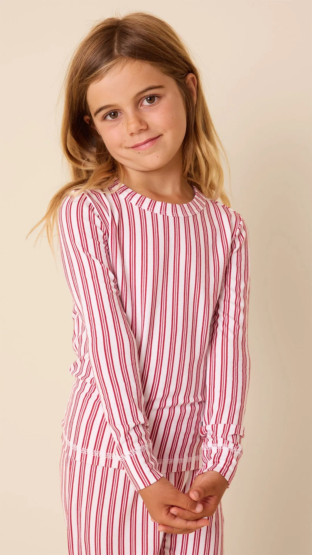 Holiday Stripe Pima Knit Kids Pajama