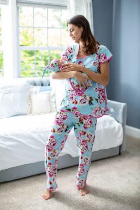 Isla Maternity Nursing Pajamas & Swaddle Blanket Set