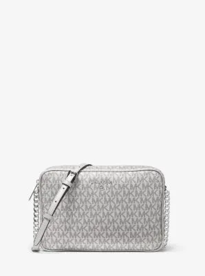 Jet Set Large Metallic Logo Crossbody Bag