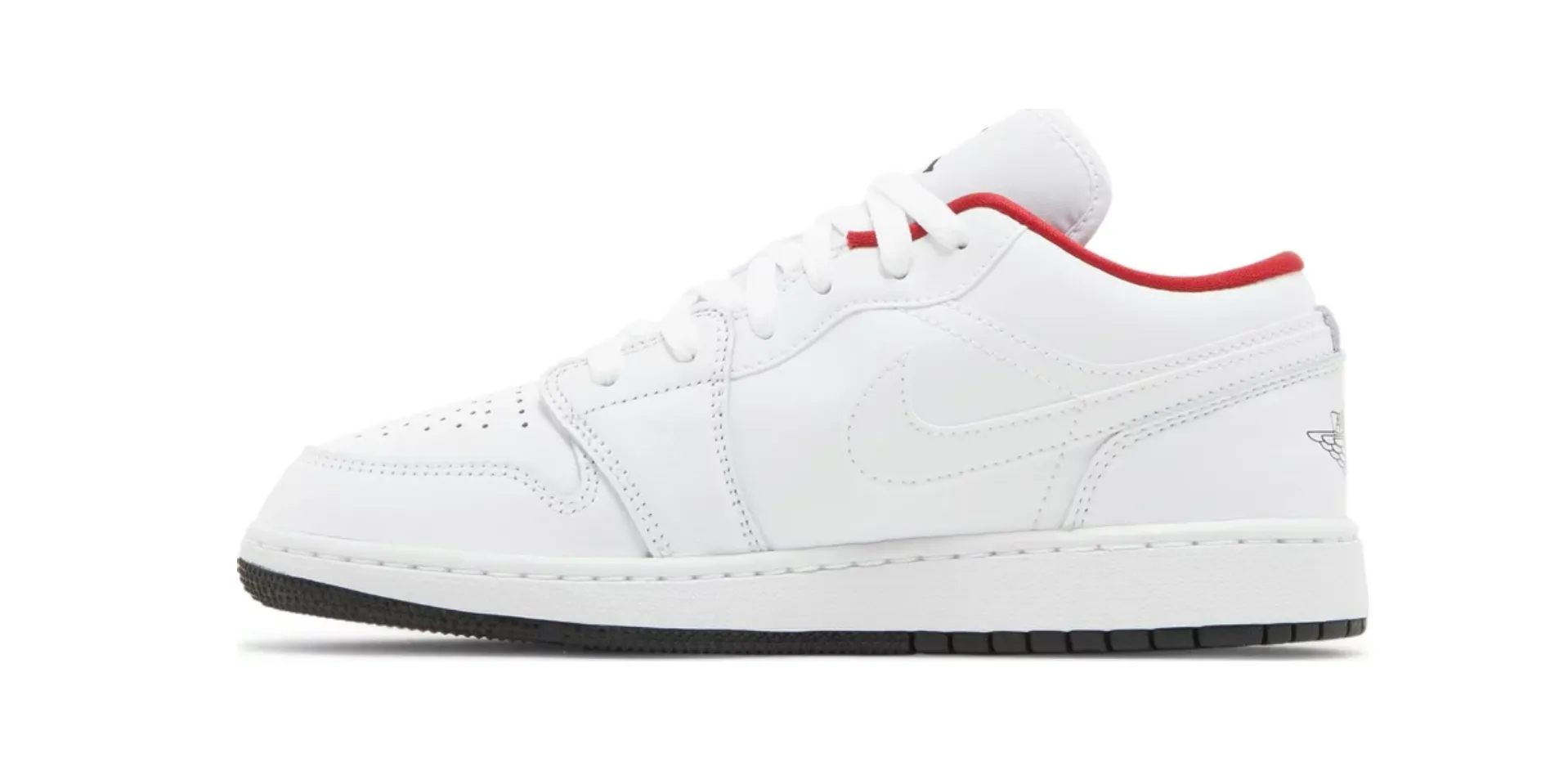 JORDAN 1 LOW WHITE GYM RED BLACK (GS)