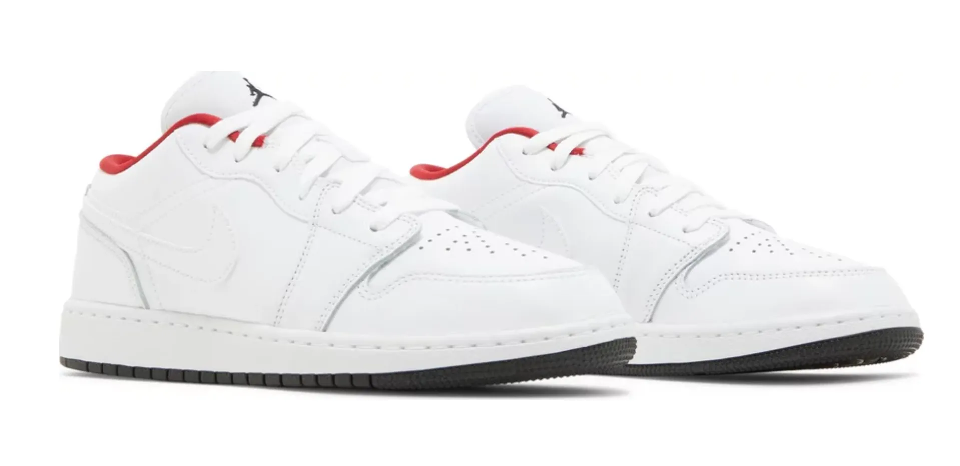 JORDAN 1 LOW WHITE GYM RED BLACK (GS)