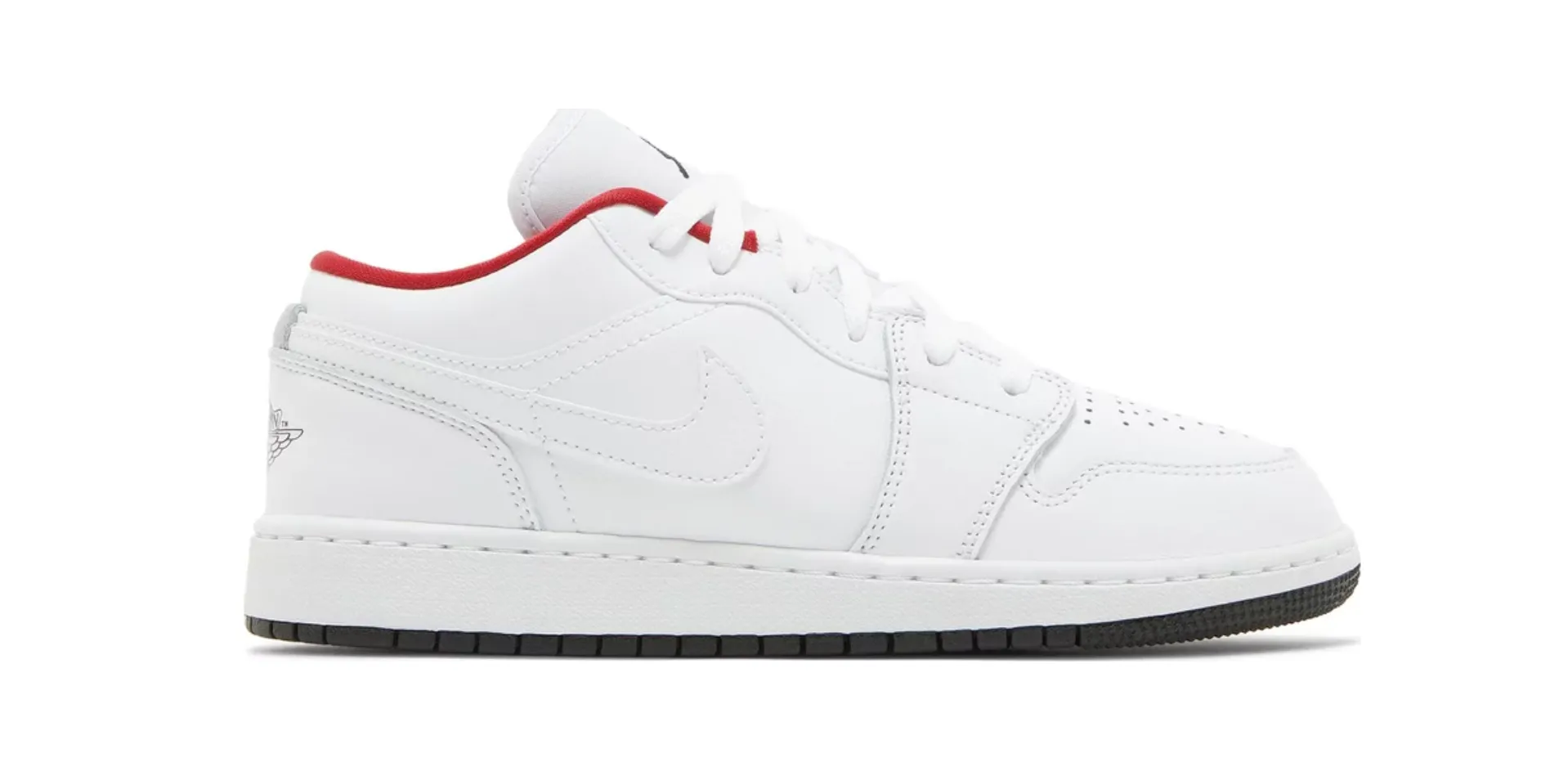 JORDAN 1 LOW WHITE GYM RED BLACK (GS)