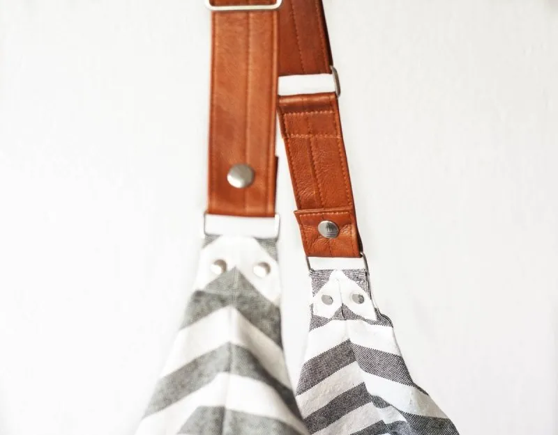 Kallia crossbody bag - Striped canvas and leather