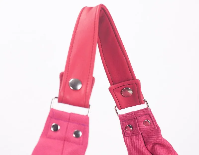 Kallia mini bag - Pink canvas and leather