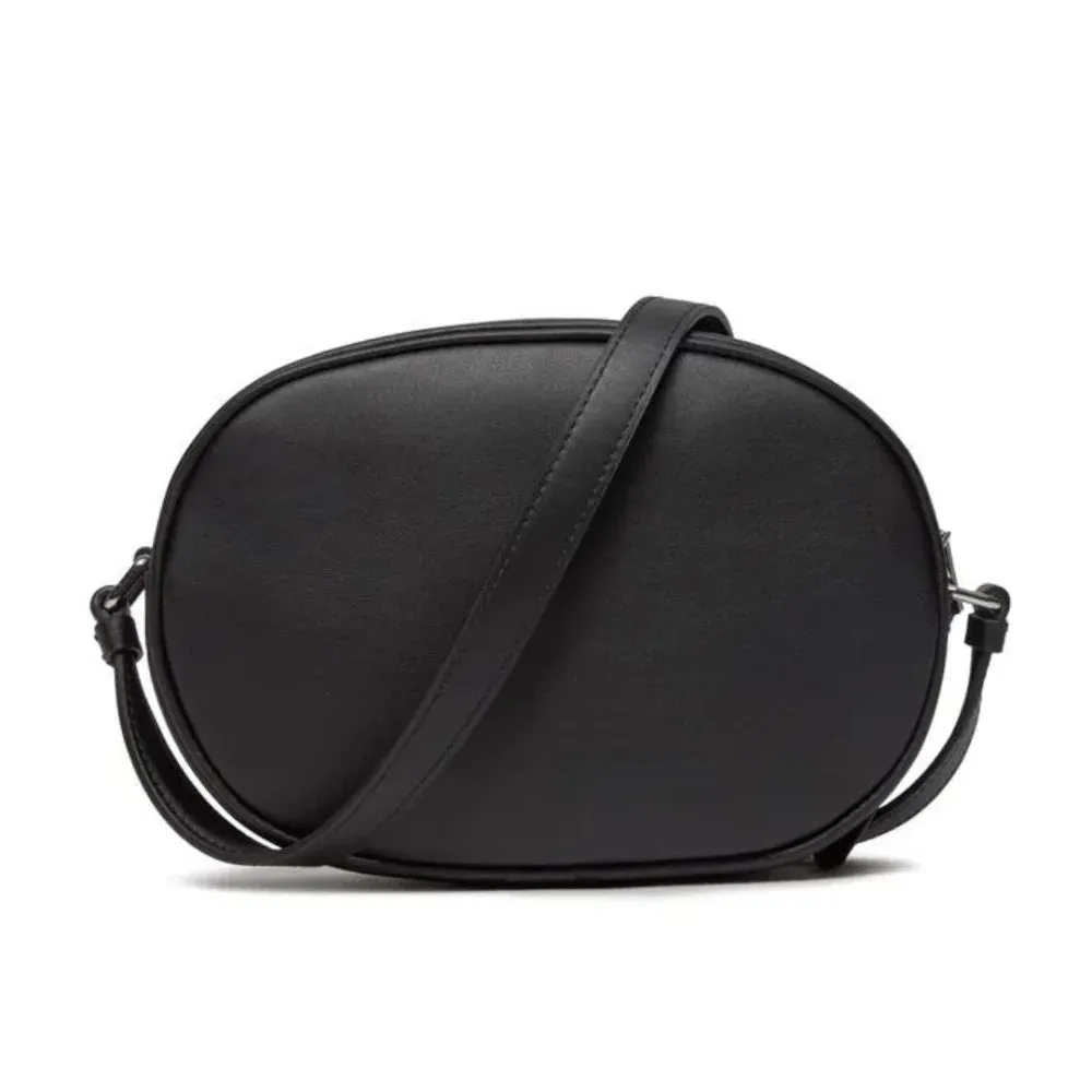 Karl Lagerfeld Paris Logo Plaque Oval Crossbody Bag 235W3058-BLK