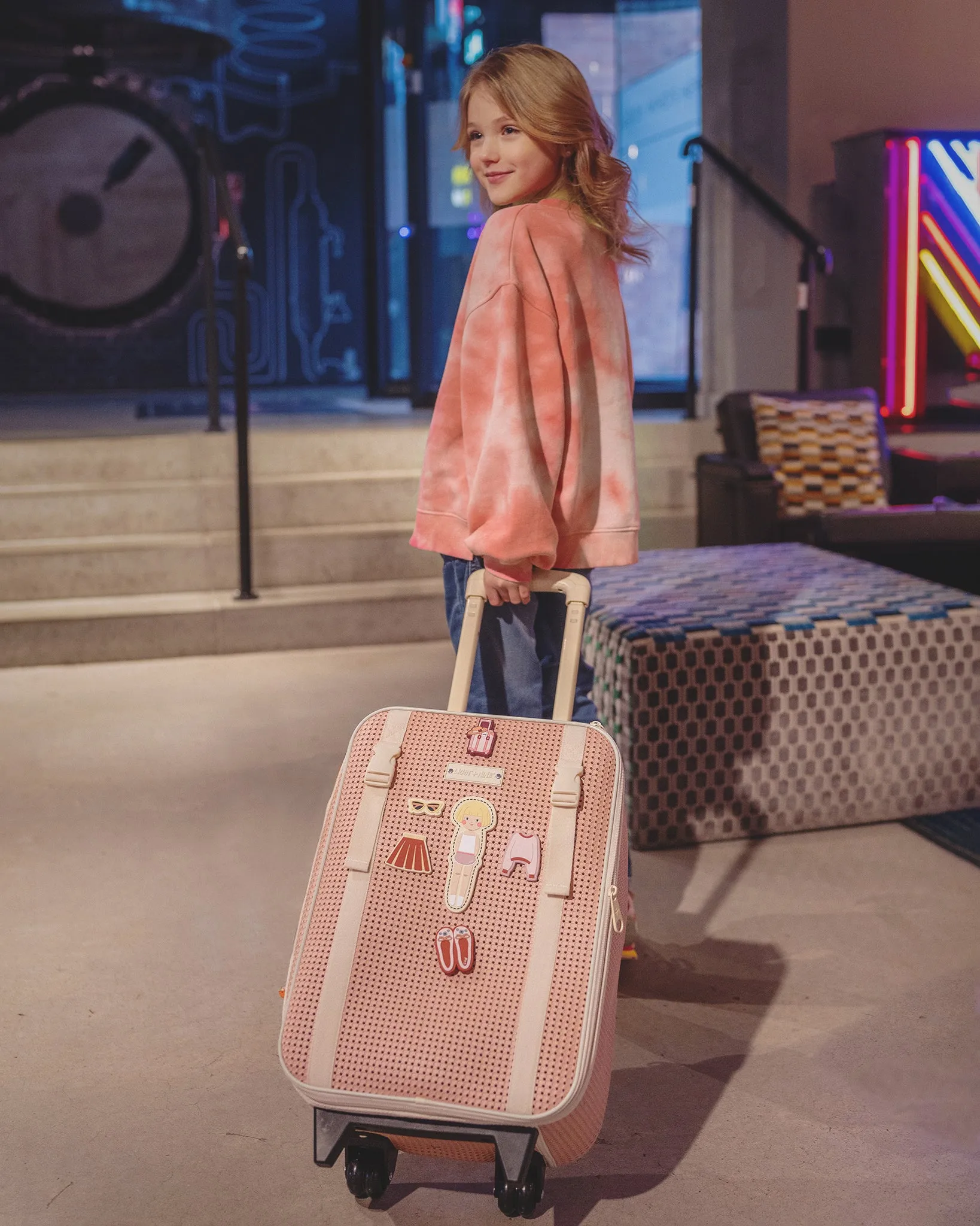 Kids Travel Suitcase Blossom Pink