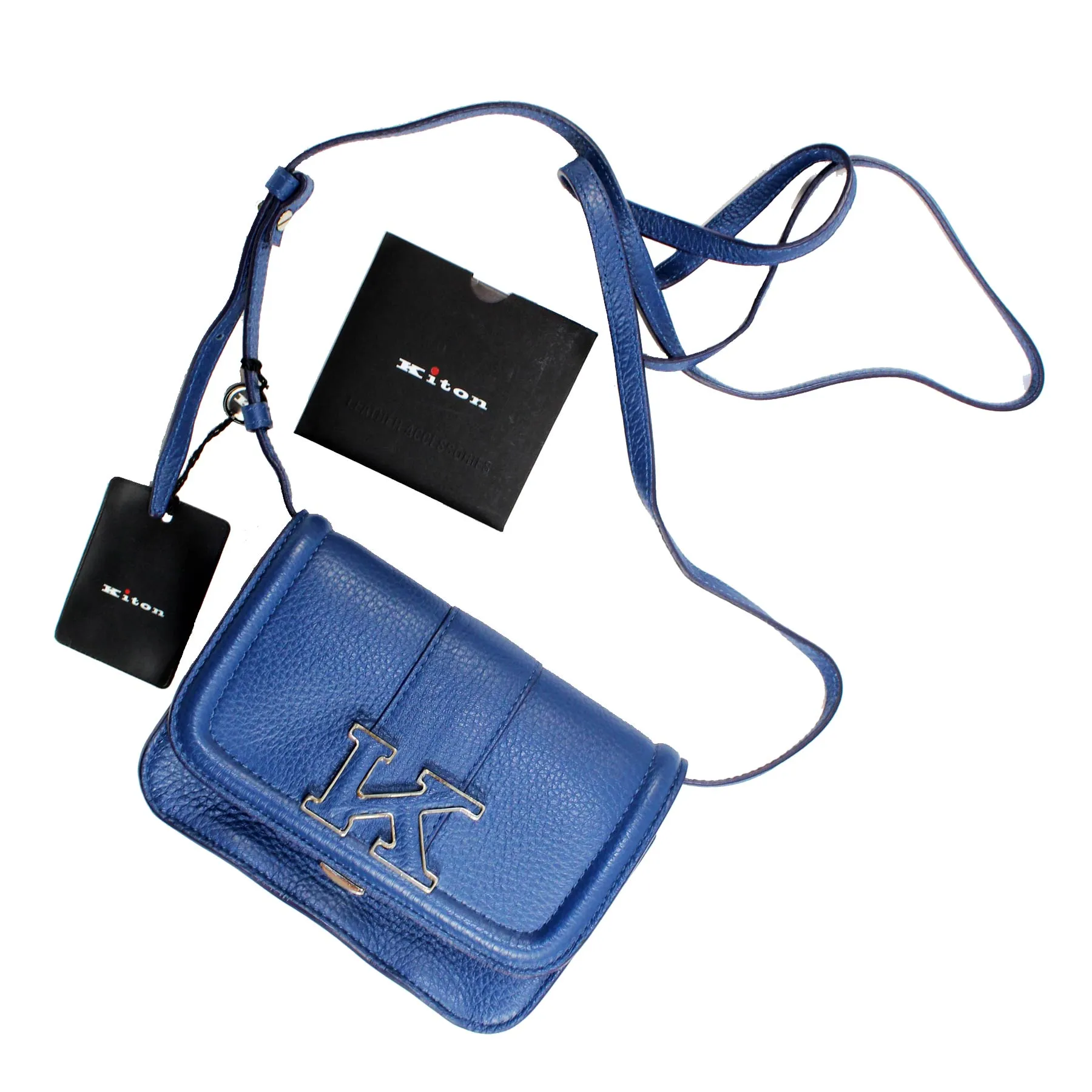 Kiton Small Bag Blue - Grain Leather K Women Clutch Pouch SALE