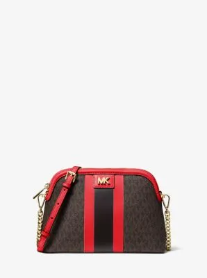 Large Logo Stripe Dome Crossbody Bag