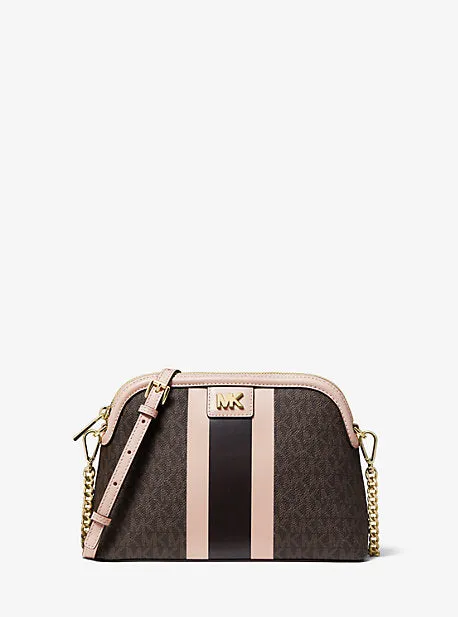 Large Logo Stripe Dome Crossbody Bag