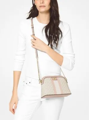 Large Logo Stripe Dome Crossbody Bag