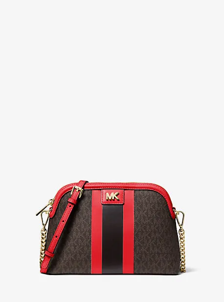 Large Logo Stripe Dome Crossbody Bag