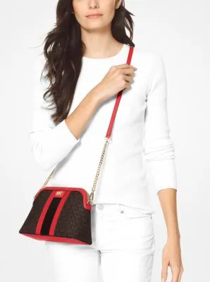 Large Logo Stripe Dome Crossbody Bag