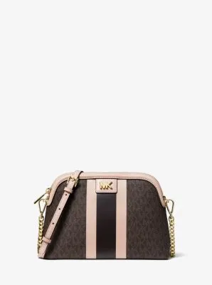 Large Logo Stripe Dome Crossbody Bag