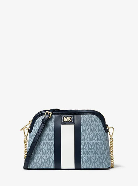 Large Logo Stripe Dome Crossbody Bag