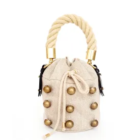 LINEN BUCKET BAG "THE LADYBUG"