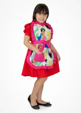 Little Girls Pink Frida Apron One Size Fits Ages 2-10 #LGPFA