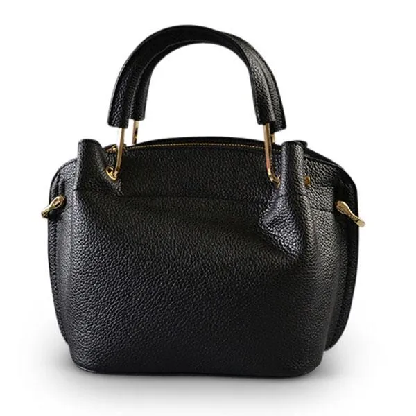 LUCY - Black Vegan Leather Handbag & Crossbody Bag