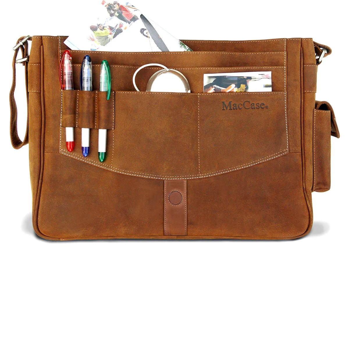 MacCase Premium Leather 13" MacBook Messenger Bag