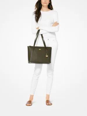 Maddie Medium Crossgrain Leather Tote Bag