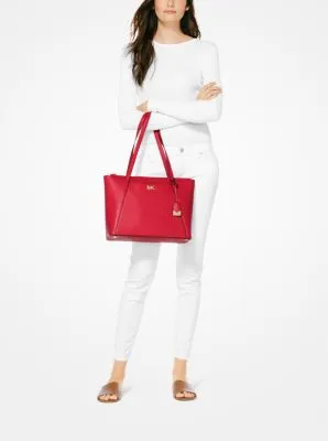 Maddie Medium Crossgrain Leather Tote Bag