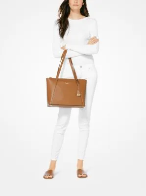 Maddie Medium Crossgrain Leather Tote Bag