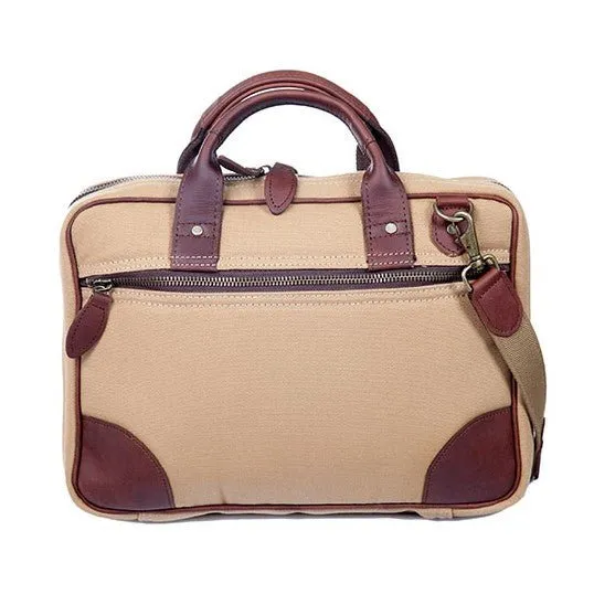 Melvill & Moon Leather Single Sleeve Laptop Bag | Khaki