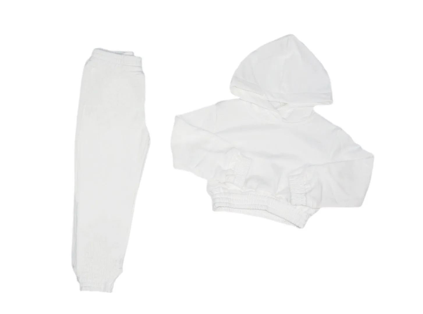 Mini White Jogger Set