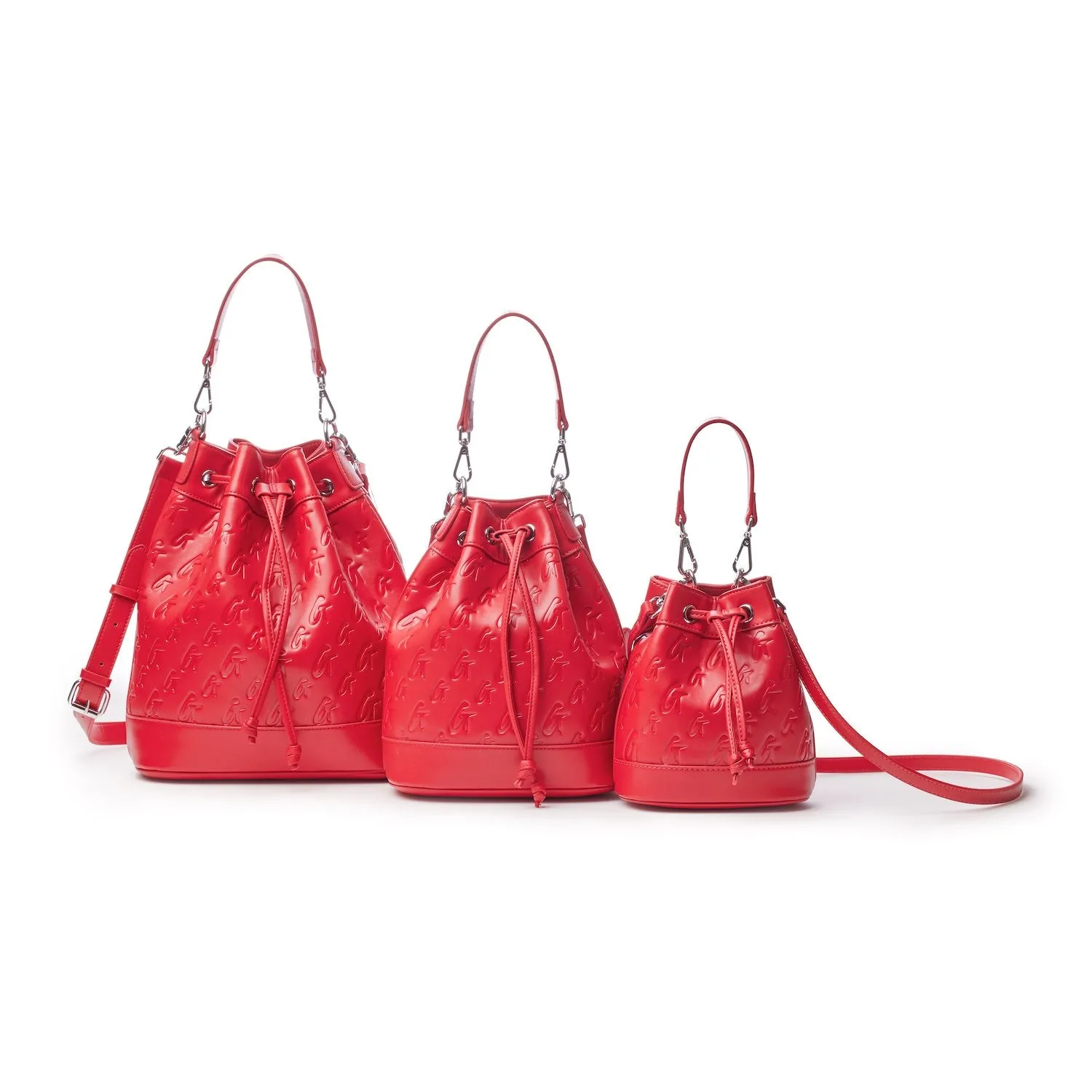 MONOGRAM LARGE BUCKET BAG MATTE RED