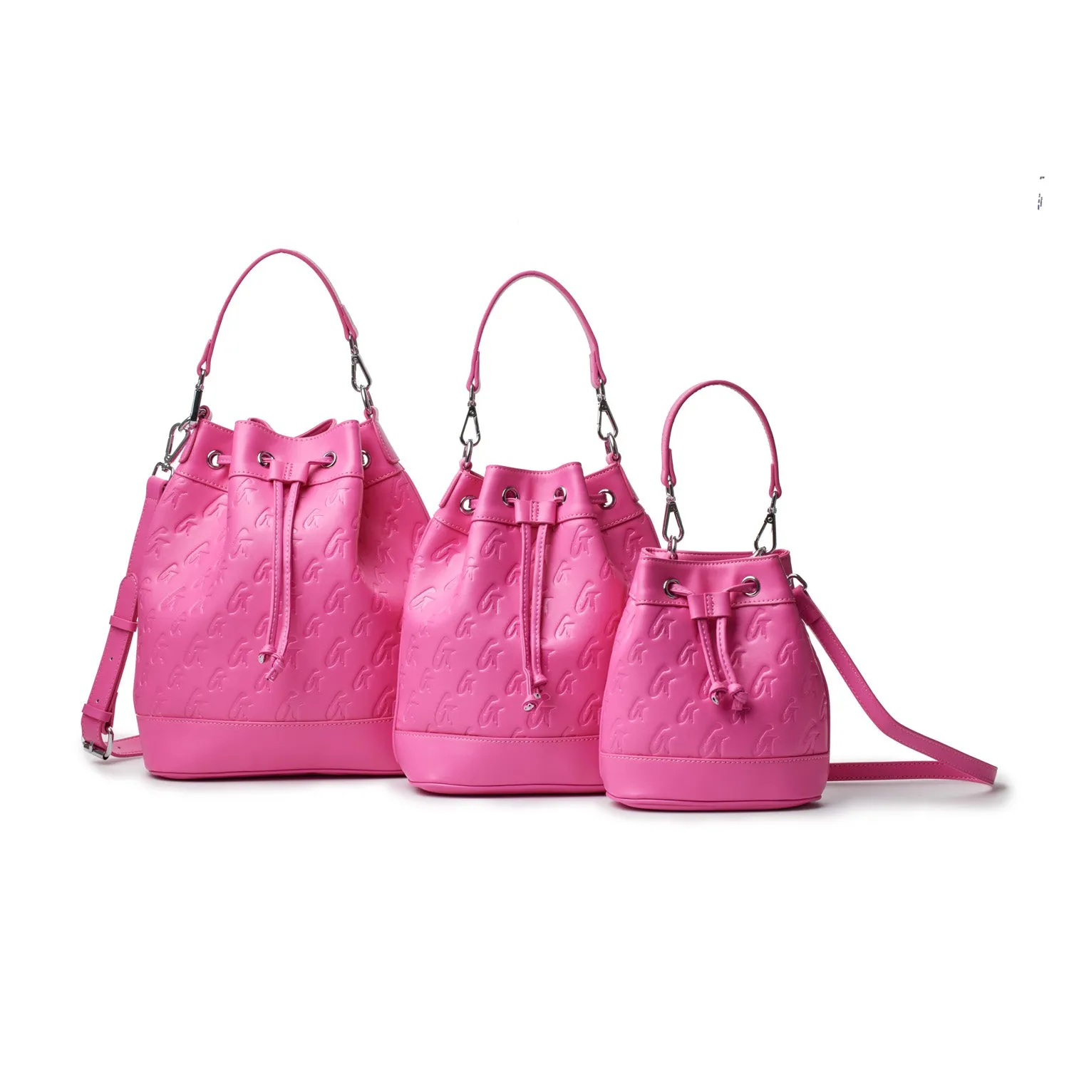 MONOGRAM MEDIUM BUCKET BAG HOT PINK