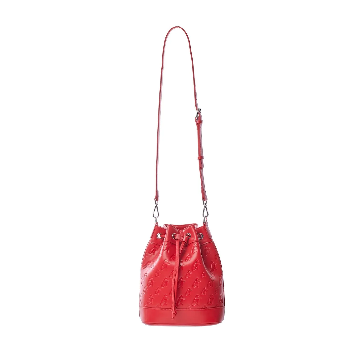 MONOGRAM MEDIUM BUCKET BAG MATTE RED