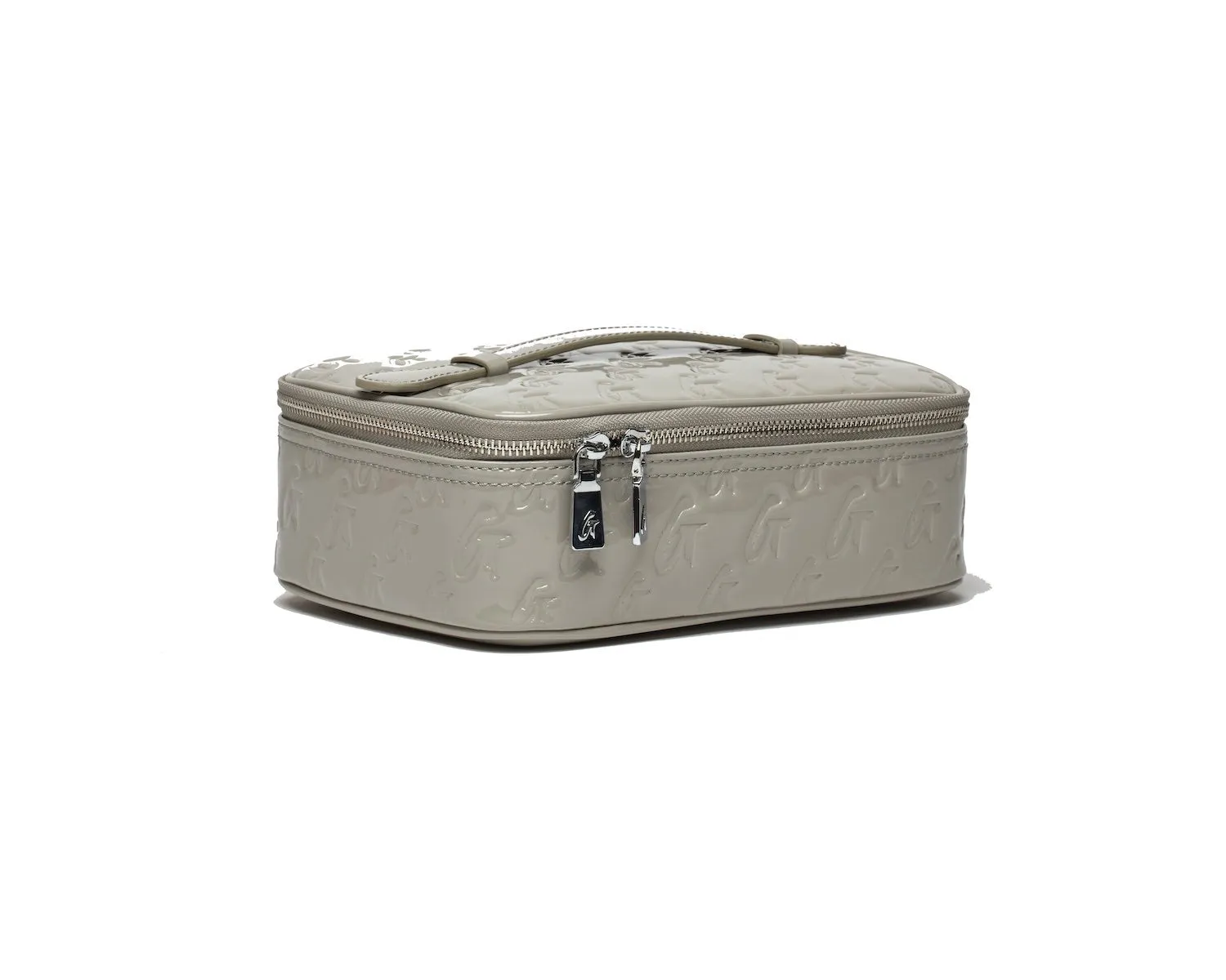 MONOGRAM MEDIUM COSMETIC TOILETRY BAG MIRROR GRAY