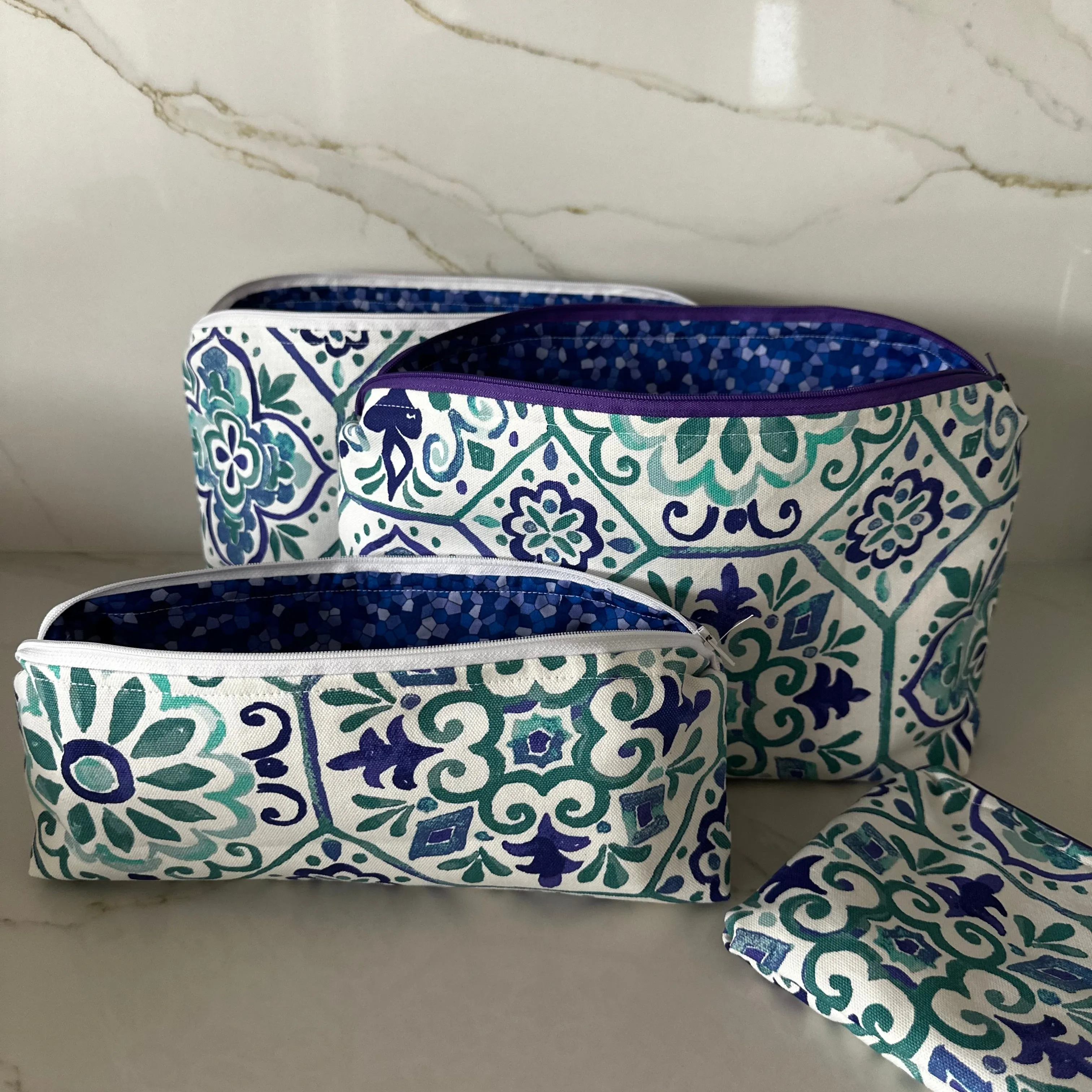 Moroccan Tile Zipper Bags