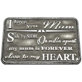 Mothers Day Gift I Love You Mum Sentimental Metal Wallet or Purse Keepsake Card Gift - Cute Gift Set From Daughter Son For Women