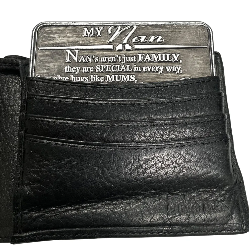 Nan Sentimental Metal Wallet or Purse Keepsake Card Gift - Cute Gift Set From Grand Daughter Grand Son